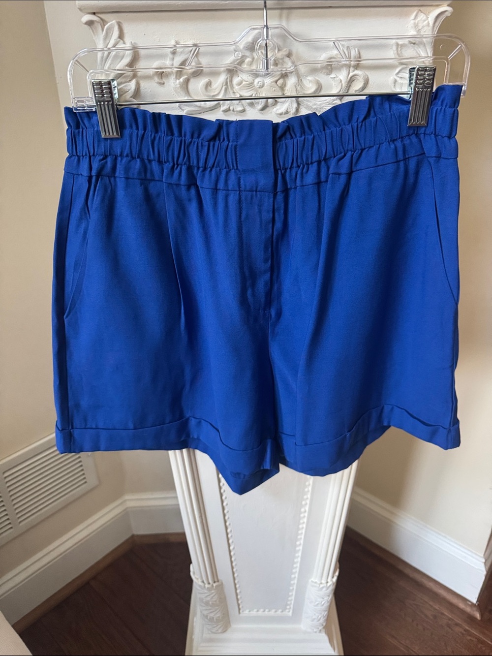 JODIFL Royal Blue High-Waist Elastic Shorts